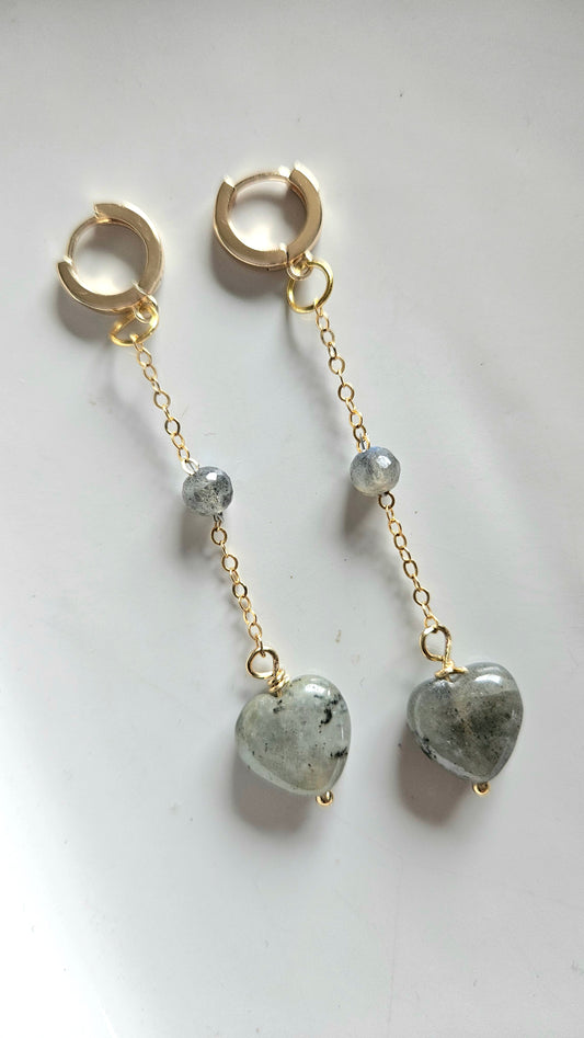 Mist heart drop Earring