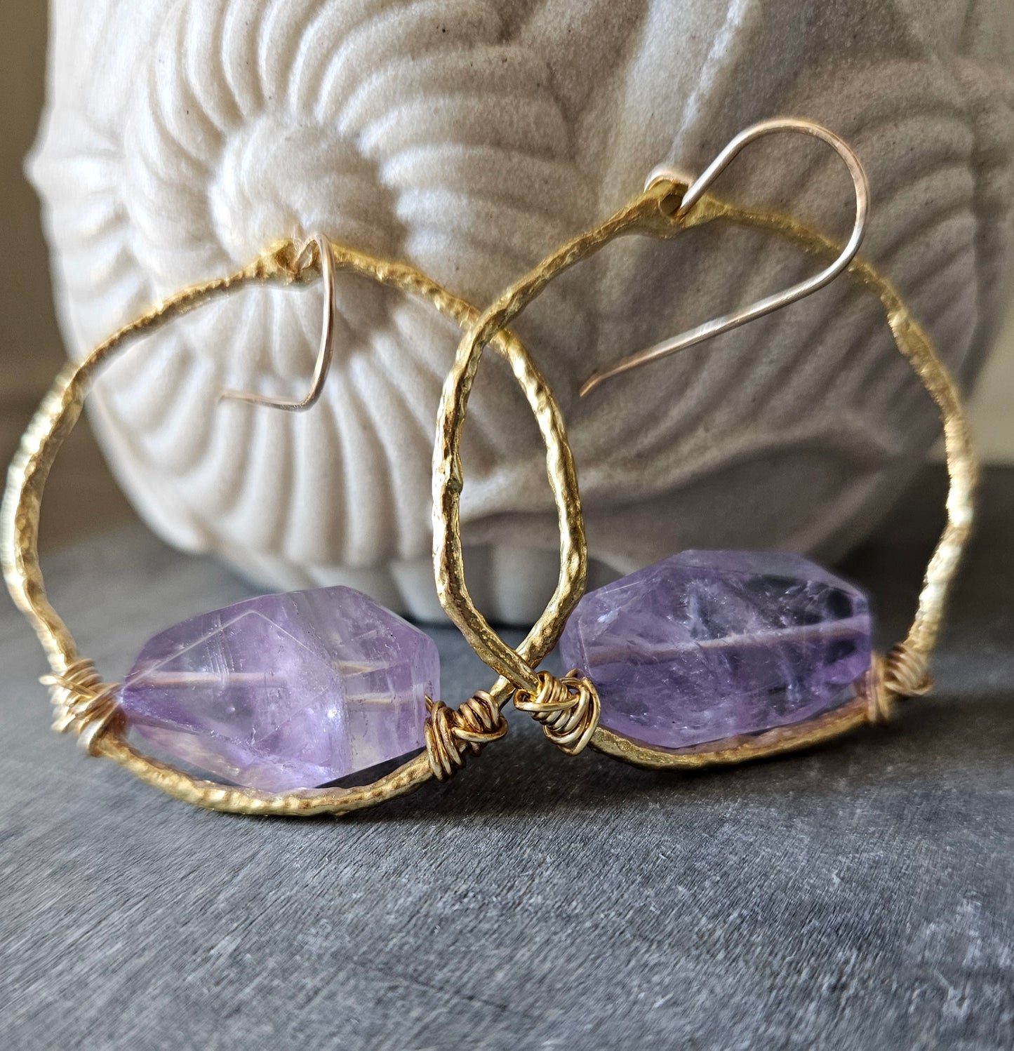 Sea Lavender Hoop Earrings