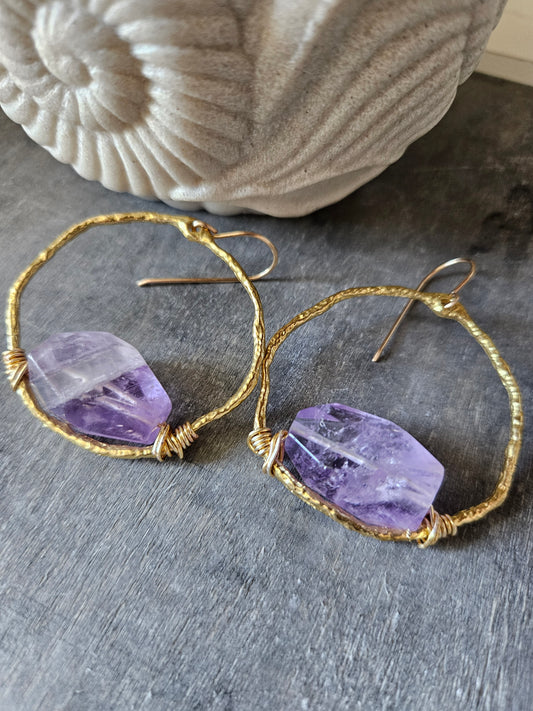 Sea Lavender Hoop Earrings