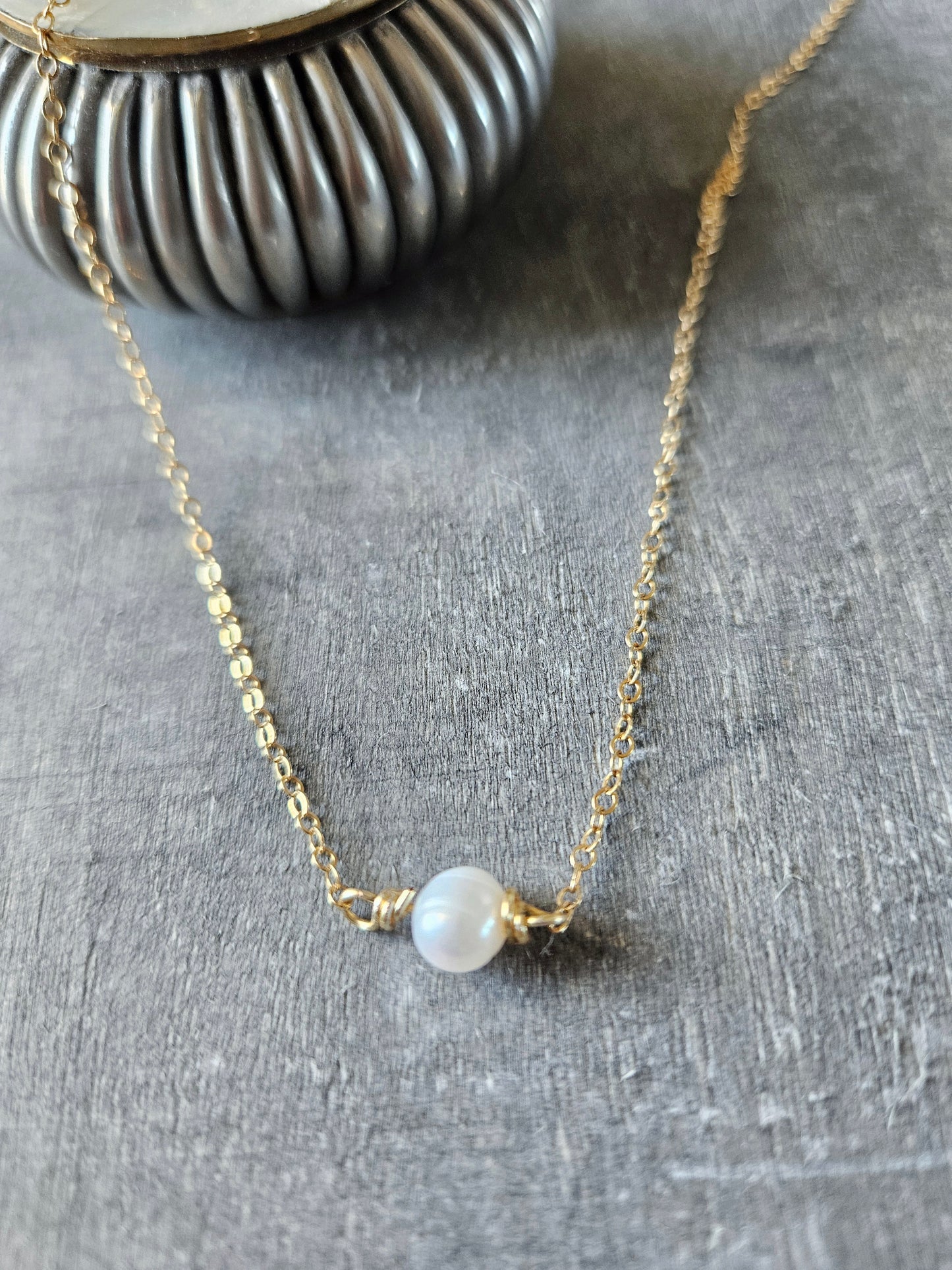 Floating White Pearl Necklace