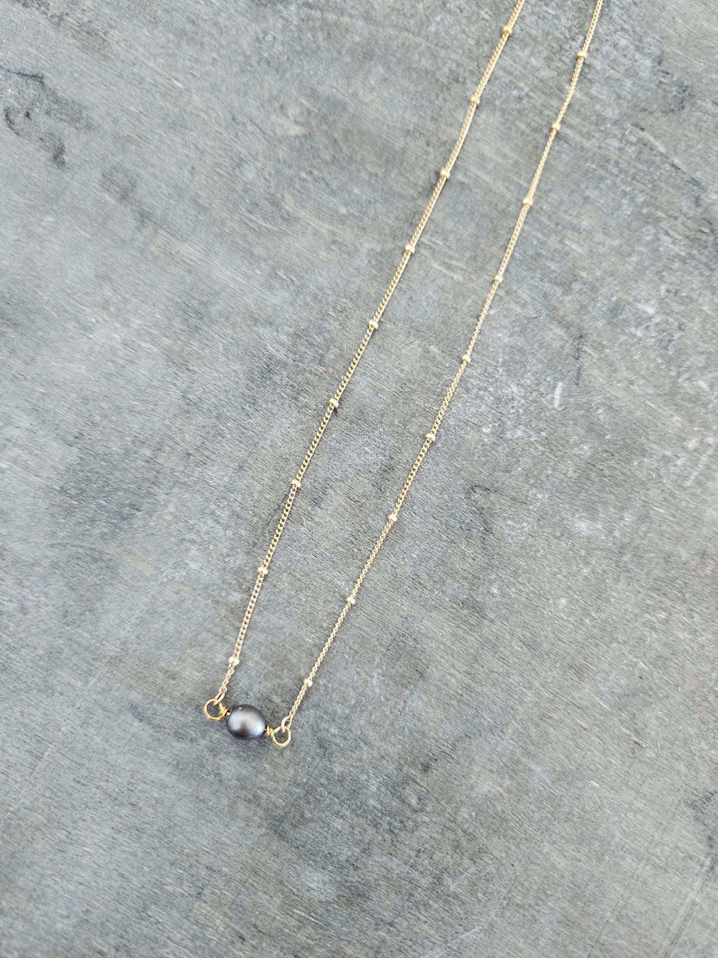 Floating Grey Pearl Necklace