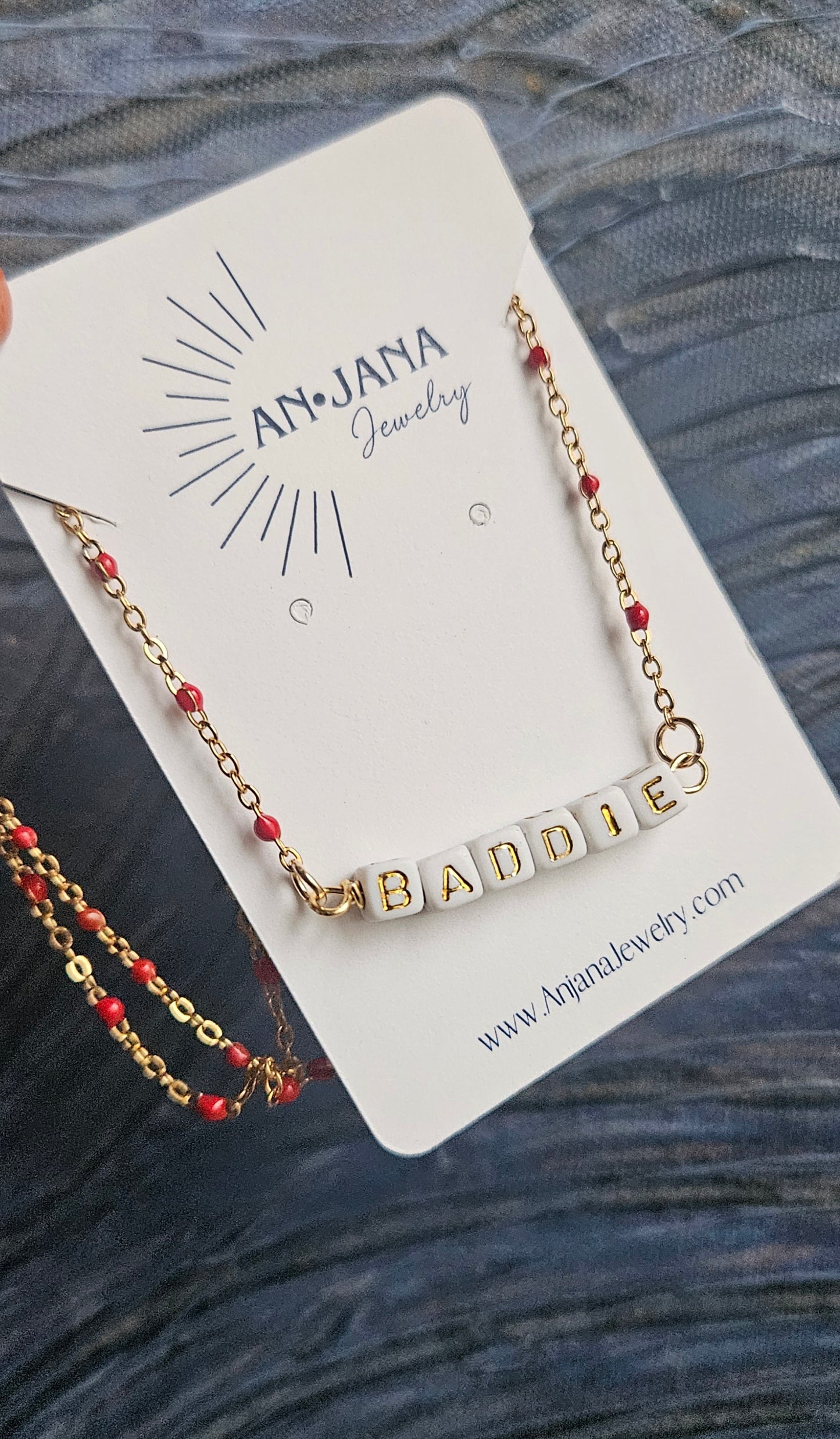 Customizable Word "Red" Necklace