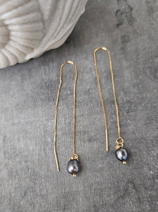 Perfect Grey Pearl Earrings